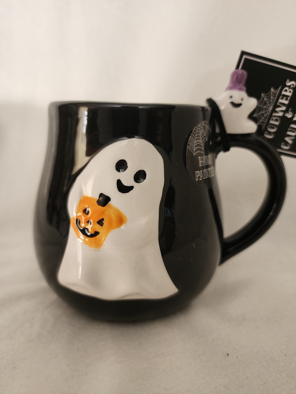 Halloween Ghost Ceramic Mug- Black & White
